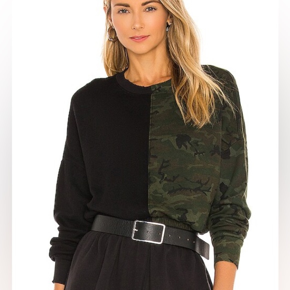 n:PHILANTHROPY Ronan Camo Sweatshirt Black Pullover Top Size XS
